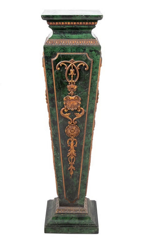 French Faux Green Marble and Gold Painted Pedestal (9737598566707)