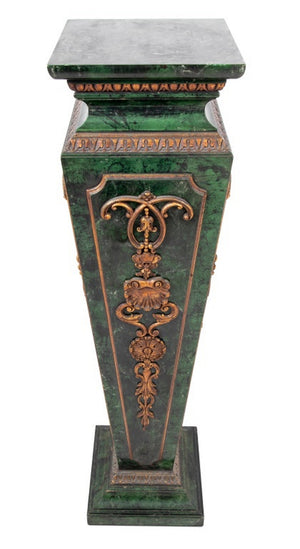 French Faux Green Marble and Gold Painted Pedestal (9737598566707)