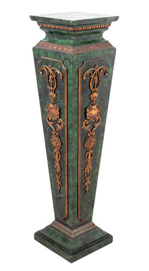 French Faux Green Marble and Gold Painted Pedestal (9737598566707)