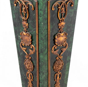French Faux Green Marble and Gold Painted Pedestal (9737598566707)