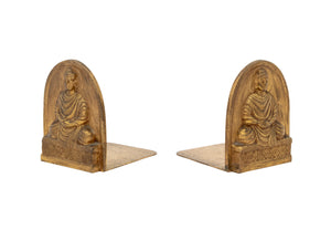 Tiffany Studios Buddha Gilt Bronze Bookends, Pair