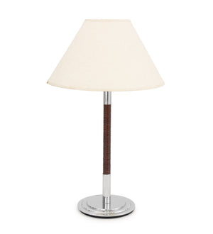 Metalarte Rattan Wrapped and Chrome-Plated Table Lamp