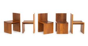 Zach Hadlock Platform Walnut Dining Chairs, 5