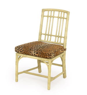Modern Green Painted Faux Bamboo Side Chair