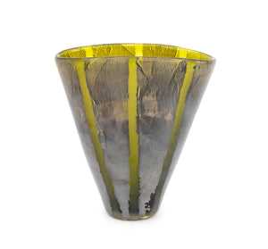 Adam Aaronson Silver Striped Glass Vase, 2001