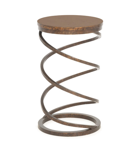 Modern Faux Marble Wrought Iron Spiral End Table