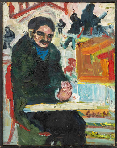 Simon Gaon Expressionist Figural Scene Oil