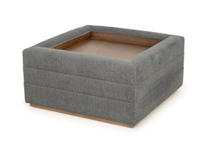 Vanguard Boyden Gray Linen Upholstered Ottoman