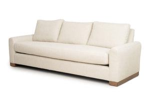 Vanguard White Upholstered Three-Seat Sofa