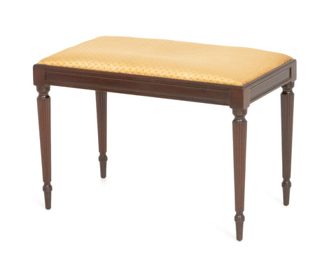 John Widdicomb Silk Upholstered Mahogany Bench