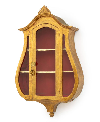 Italian Neoclassical Style Giltwood Wall-Hanging Vitrine Cabinet