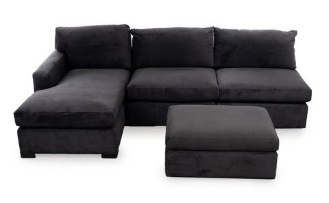 Modern Dark Velvet Upholstered Modular Sofa