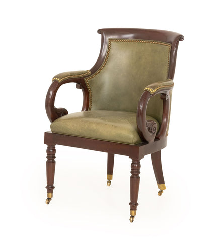 Hancock & Moore Leather Upholstered Jockey Club Chair