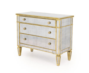 Horchow "Amelie" Mirrored Silvered Wood Dresser