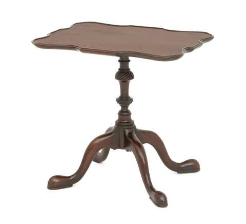 Queen Anne Style Mahogany Pie Crust Top Tea Table