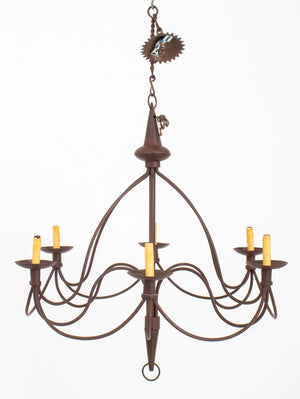 American Wrought Iron Six-Light Chandelier (9894587334963)