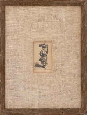 Cornelis Bega "Woman Holding a Basket" Etching