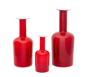 Collection of Three Otto Brauer for Kastrup Holmgaard Glass "Gulvvase" Vases