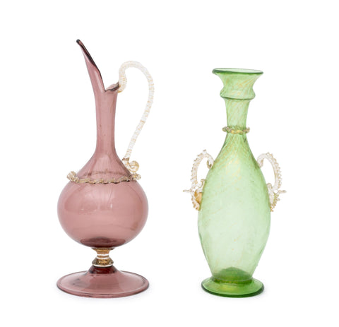 Two Murano Gold-Flecked Glass Vessels