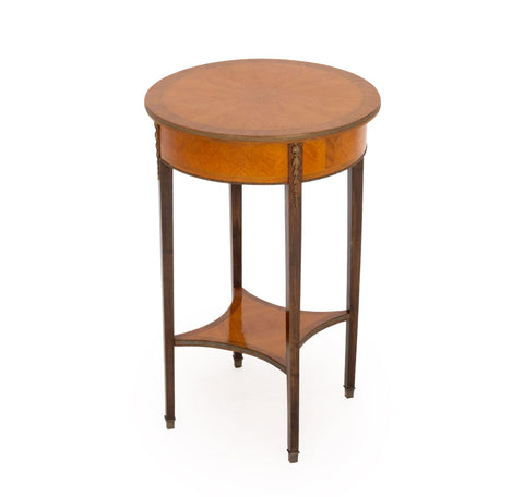 Louis XVI Style Gilt Metal Mounted Parquetry Occasional Table