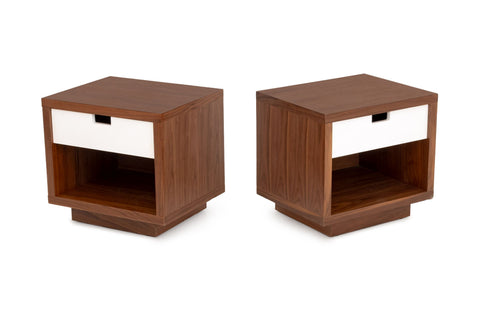 Pair of Gus Design Group Oak Bedside Tables