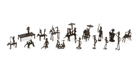 Collection of Indian Dhokra Bronze Figures, 16