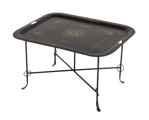 Vintage Tole Painted Tray Table