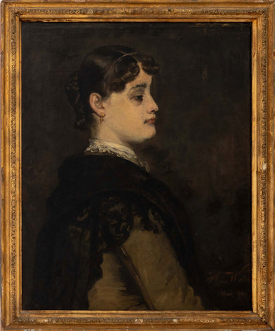 Heinrich Weber Portrait of a Lady Oil on Canvas