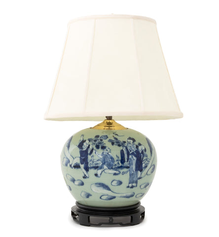 Chinese Celadon Porcelain Vase Mounted as a Lamp