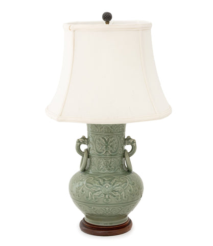 Chinese Celadon Porcelain Vase Mounted as a Lamp