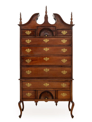 Queen Anne Style Mahogany Highboy