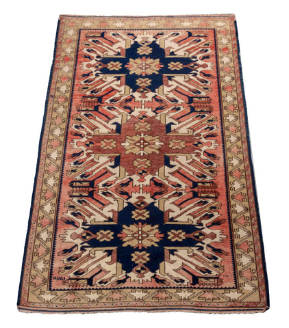 Caucasian Eagle Kazak Wool Rug, 6' 6