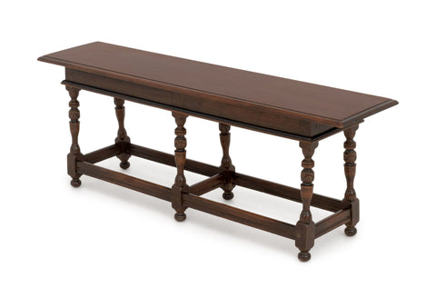 Charles II Style Walnut Bench