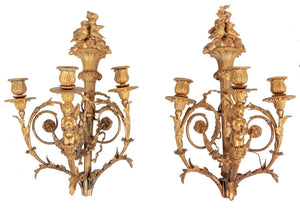 Louis XVI Style Gilt Bronze Appliques, Pair (9846911795507)