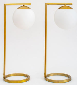 Modern Gilt Metal Table Lamps, Pair (9842594906419)