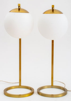 Modern Gilt Metal Table Lamps, Pair (9842594906419)