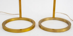 Modern Gilt Metal Table Lamps, Pair (9842594906419)