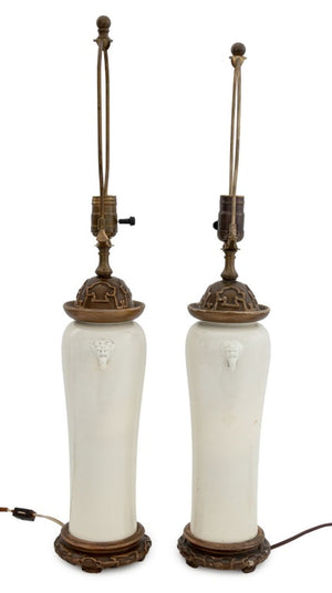 Chinese Blanc de Chine Dehua Vases as Lamps, Pair (9755368522035)