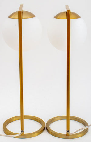 Modern Gilt Metal Table Lamps, Pair (9842594906419)