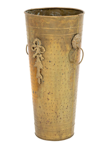 Arts and Crafts Hammered Brass Umbrella Stand, circa 1900