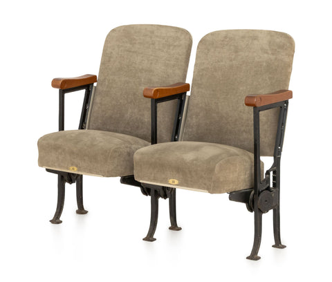 Pair of Bouwerie Lane Theater Beige Upholstered Seats