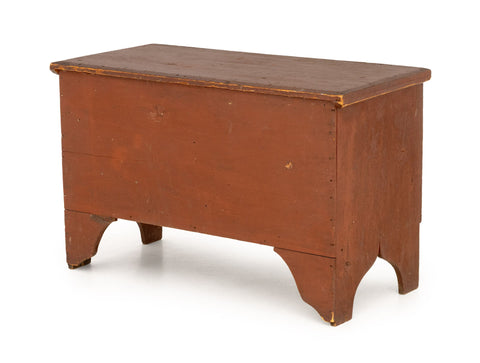 American Red Painted Pine Blanket Chest