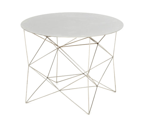 Modern Mirror Polished Stainless Steel Circular Side Table