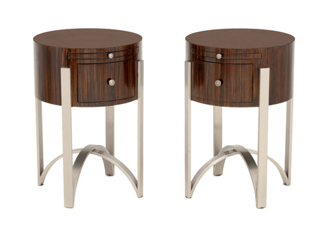 Pair of Michael Berman Zebra Wood Bedside Tables