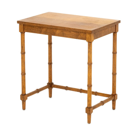 Modern Faux Bamboo Oak Side Table