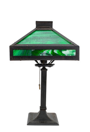 Arts and Crafts Slag Glass Table Lamp (9703384023347)