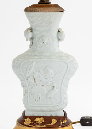 Chinese Blanc de Chine Vase Mounted as Lamp (9755377271091)