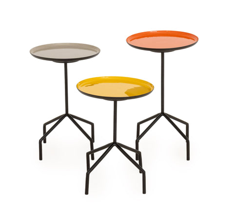 Set of Three Herman Miller Style Enameled Steel Graduated Side Tables
