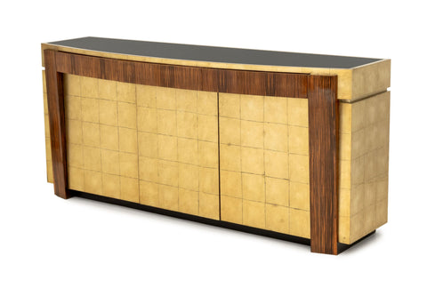 Modern Gilt Lacquered and Ebony Sideboard