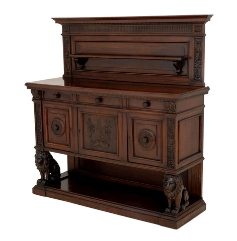 Renaissance Revival Carved Walnut Sideboard